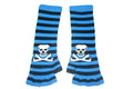 Black and Blue Skull Arm Length Fingerless Gloves